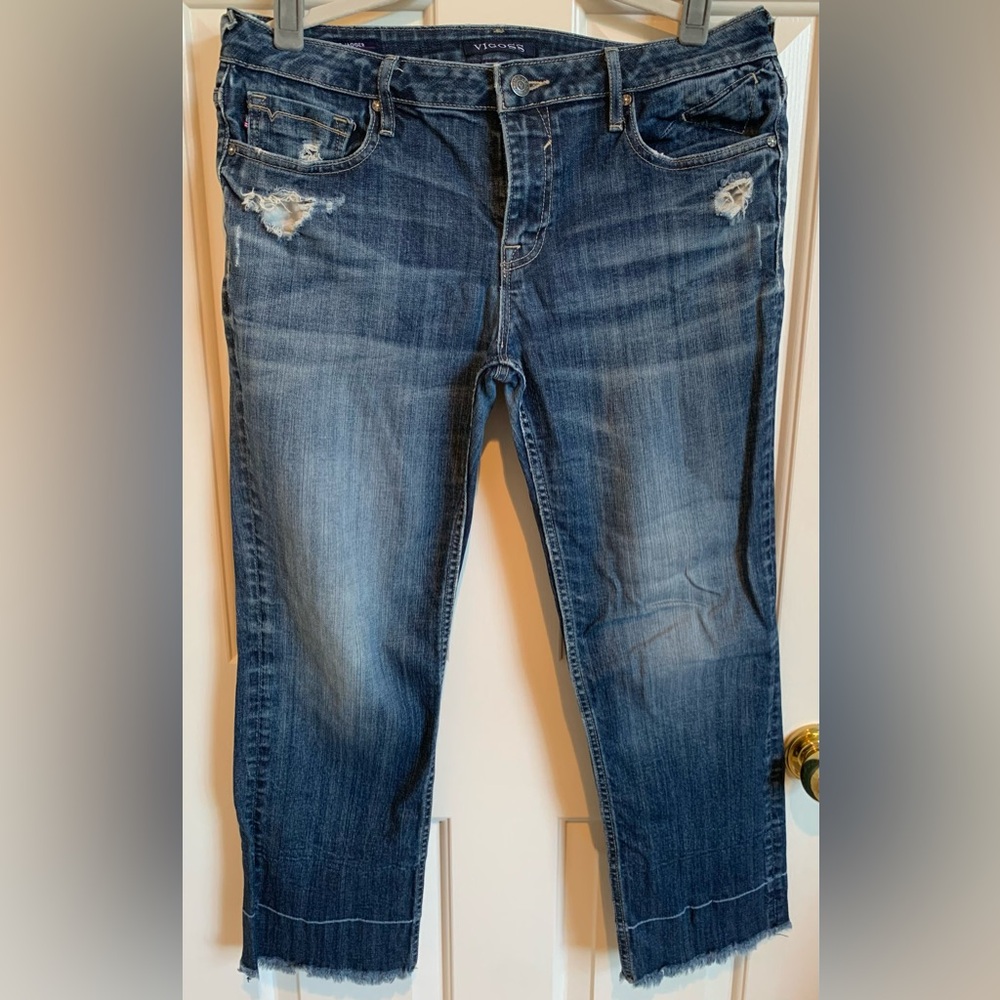 2/$10 Vintage Vigoss Jagger cropped mid-rise jeans. Size 31. GUC